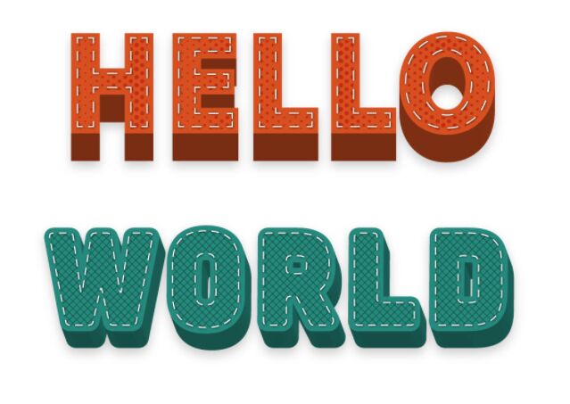 10 Free Illustrator 3D Stitched Text Effect Styles