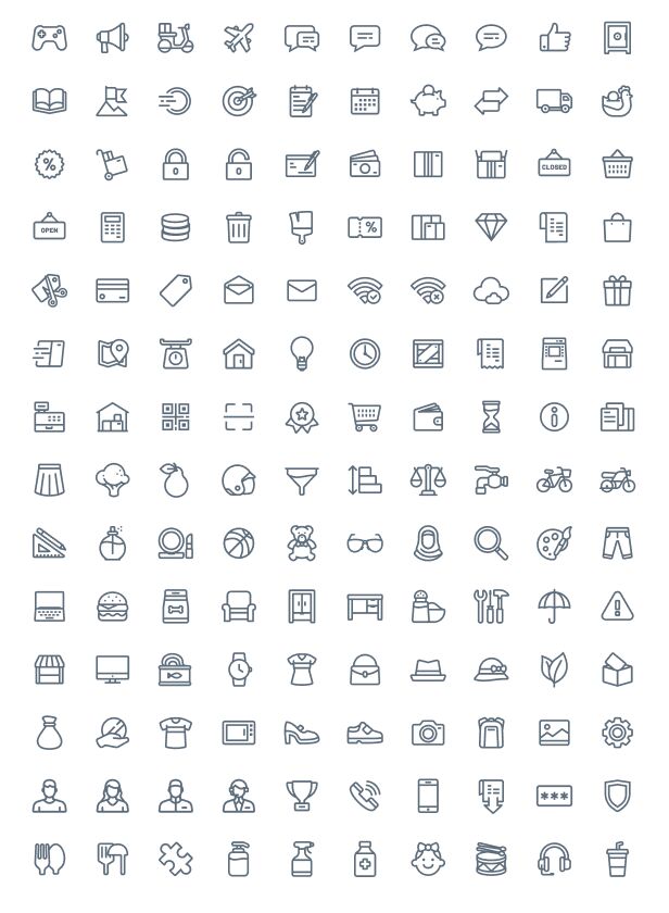 140+ E-commerce Icons For Figma