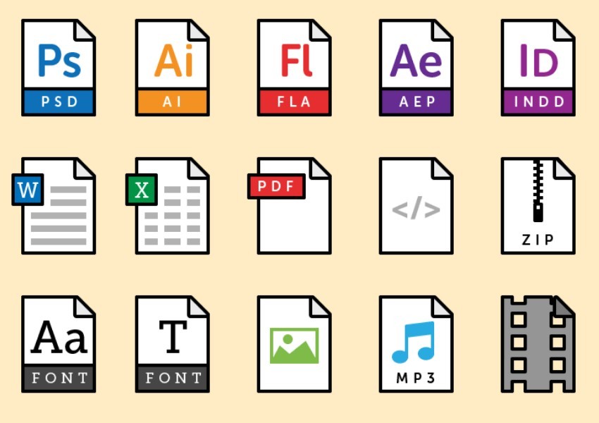 15 Vector File Type Icons