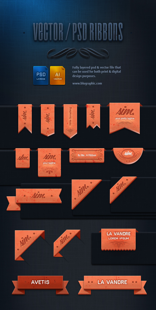 17+ Elegant Ribbons (Psd)