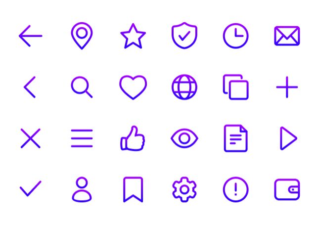 24 Line & Gradient Icons Figma