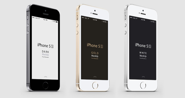 3-4 iPhone 5S Psd Vector Mockup