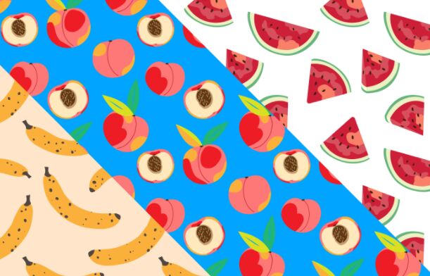 3 FREE Vector Seamless Fruit Patterns