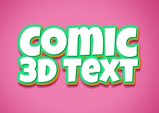 3D Comic Text Effect PSD