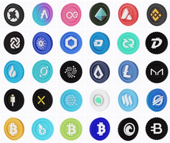3D Cryptocurrency Icons Pack