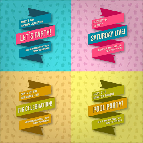 4+ Free PSD Party Lace Banners