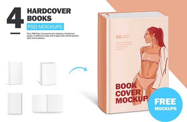 4 Hardcover Book Mockups