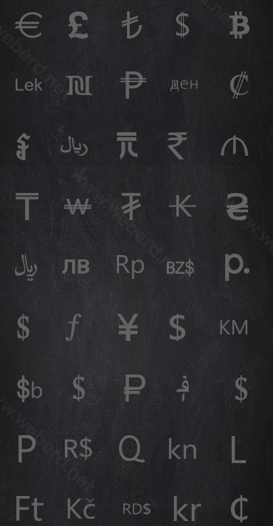45 Currency Vector Icons