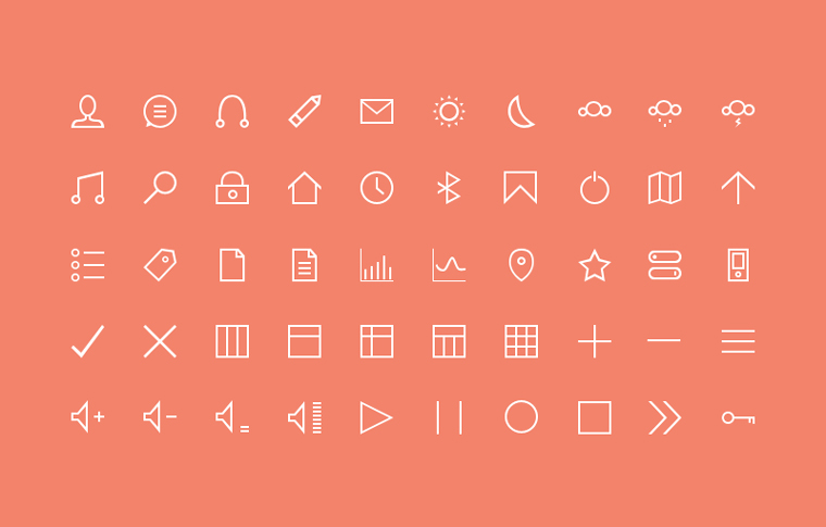 50 THIN CUSTOM ICONS