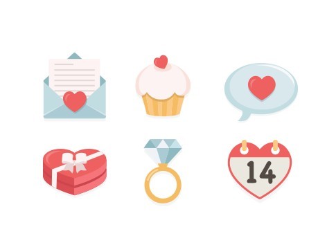 6 Vector Valentine's Day Icons