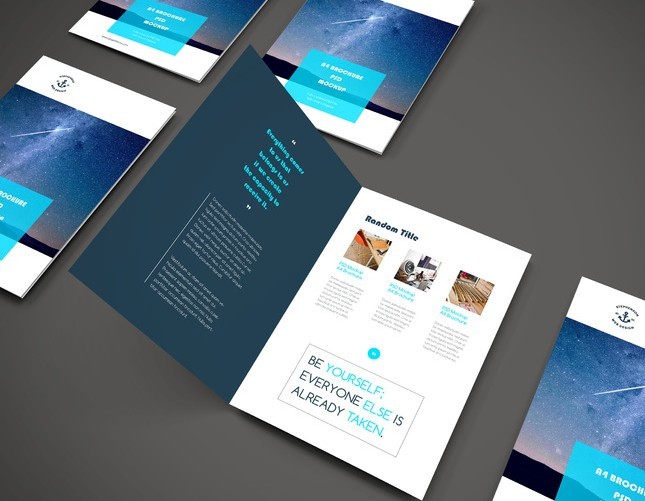 A4 Brochure PSD Mockup