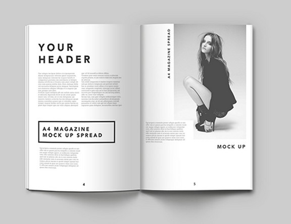 A4 MAGAZINE PSD MOCK UP TEMPLATE