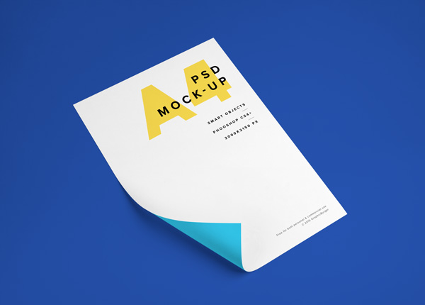 A4 Paper PSD MockUp