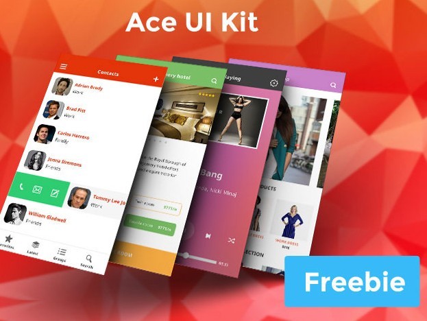 Ace iOS8 Mobile UI Kit Freebie