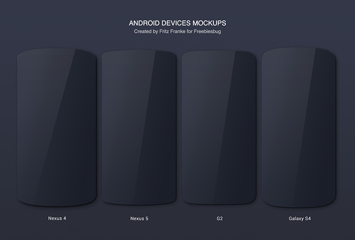 Android devices mockups (Nexus, LG, Galaxy)