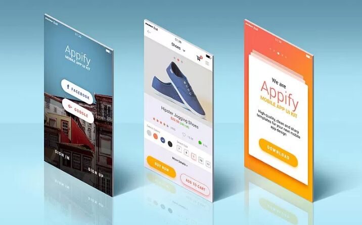 App Screens Standing Mockup