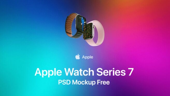 Apple Watch Series 7 Mockup PSD Free