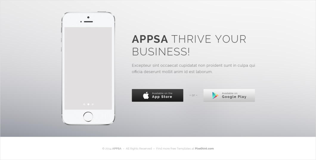 Appsa – Coming Soon PSD & HTML5 Iphone App Website Template