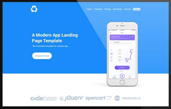 BEPZA - Modern App Landing Page PSD Template