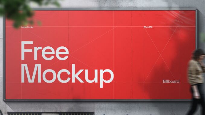 Billboard on wall Mockup