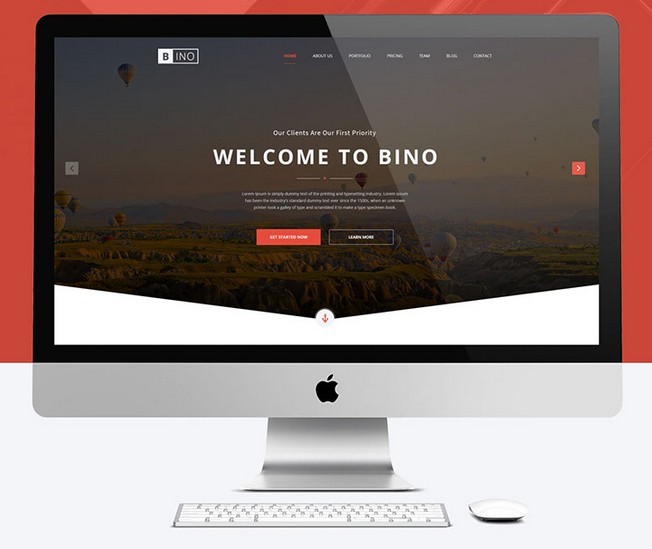 Bino Landing Page Template PSD