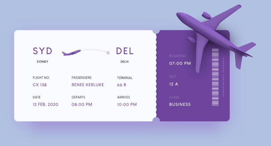 Boarding Pass UI Design For Adobe XD