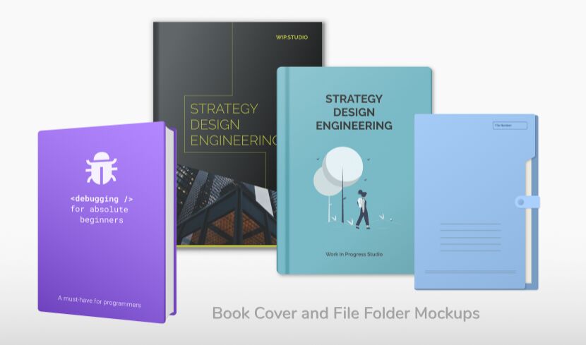 Book cover File folder Mockups