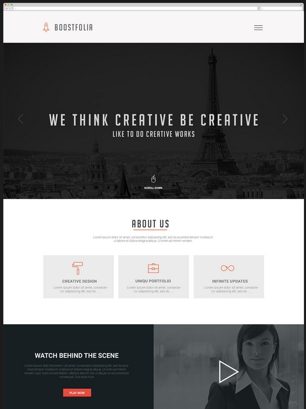 Boostfolia Onepage Website PSD