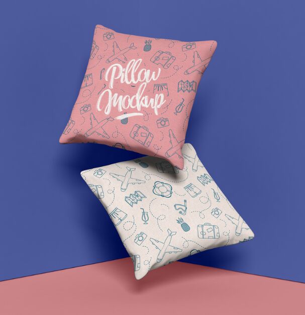 Brand Square Pillow Mockup Design PSD