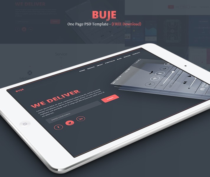 Buje - One Page PSD Template