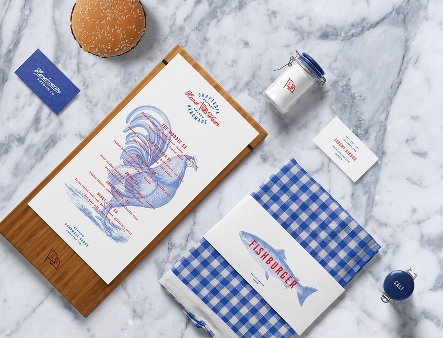 Burger Bar Stationery PSD Mockup