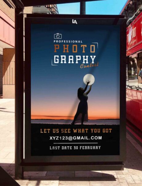 Bus Stop Billboard Mockup