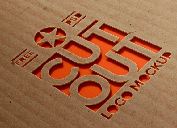 Cardboard Cutout Logo Mockup