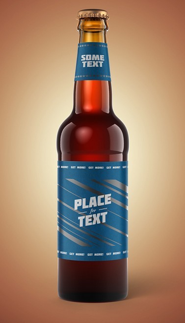 Classic Beer Bottle PSD Mockup