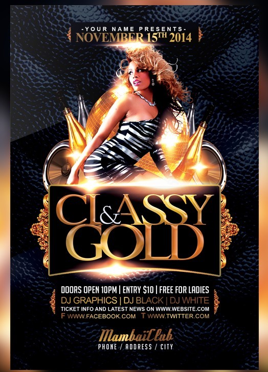 Classy And Gold Free Flyer Template