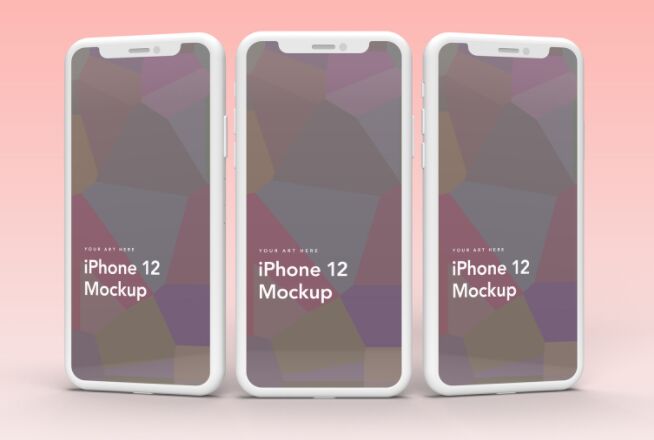 Clay iPhone 12 PSD Mockup Templates