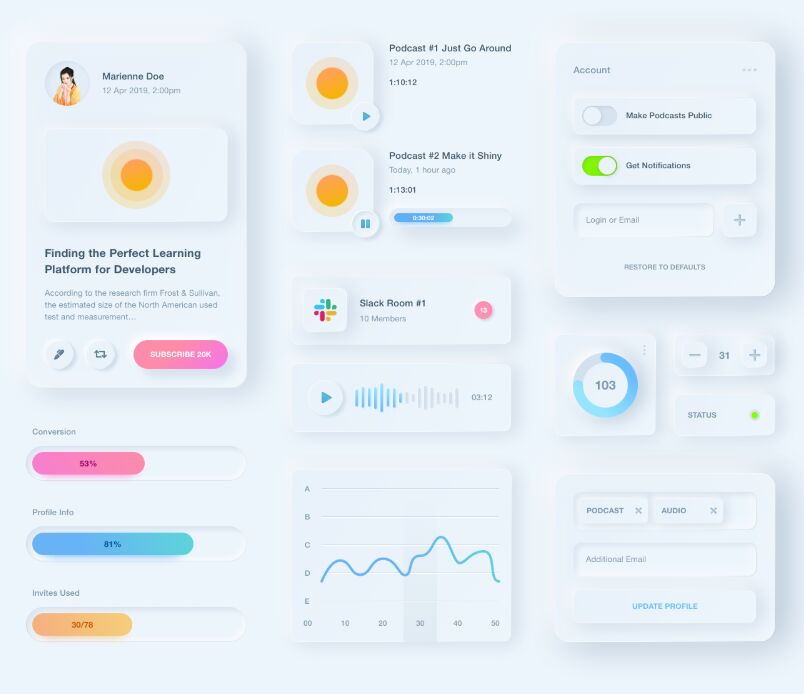 Cool Neumorphism UI Kit