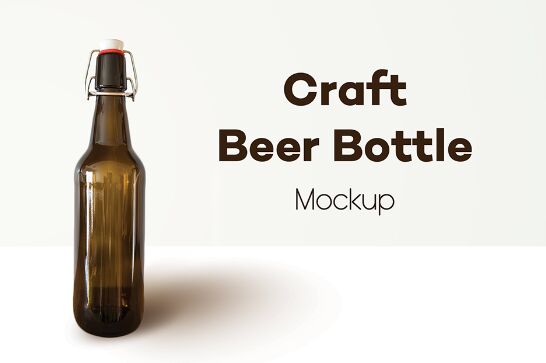 Craft Beer Bottle - Free PSD Mockup