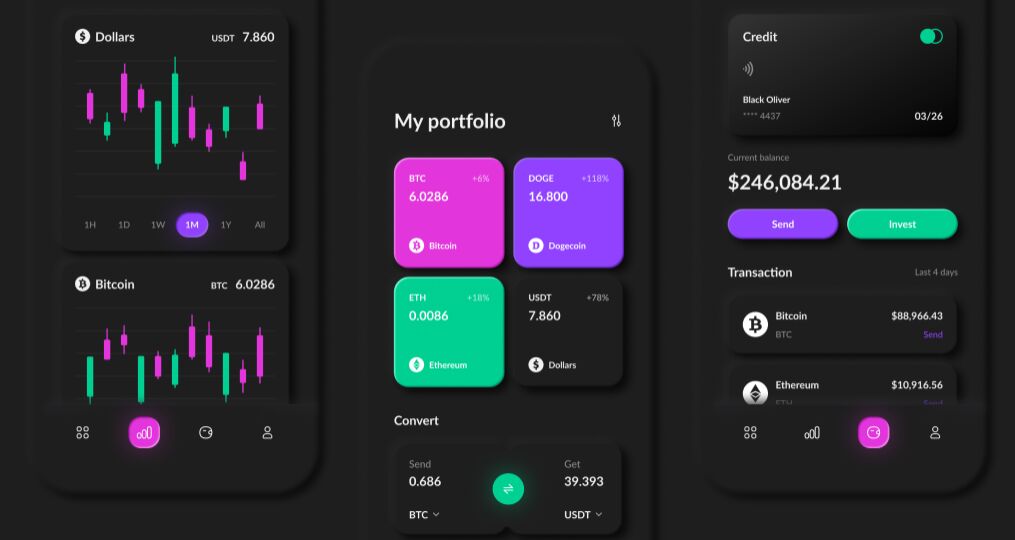 Crypto Wallet Neumorphism Mobile App