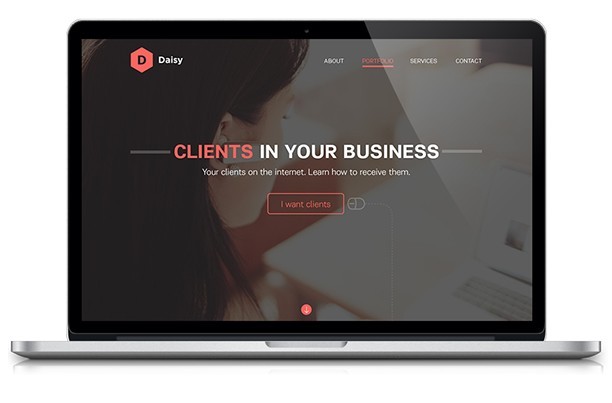 Daisy Landing Page PSD Concept