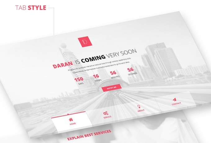 Daran - Free Coming Soon PSD Template