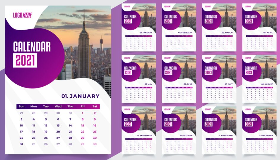 Desk Calendar Template Design 2021 Free Download