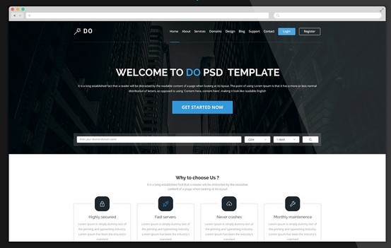DO - One Page PSD Template