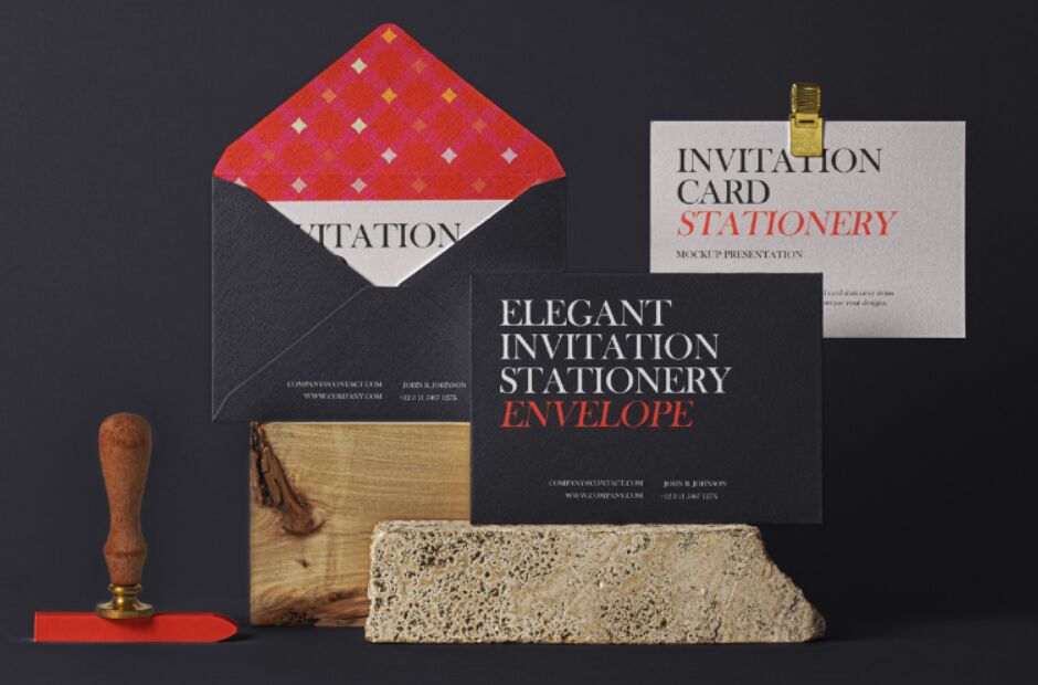 Elegant Psd Invitation Mockup Set