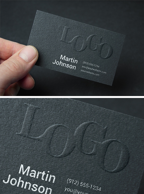 Embossed Business Card MockUp