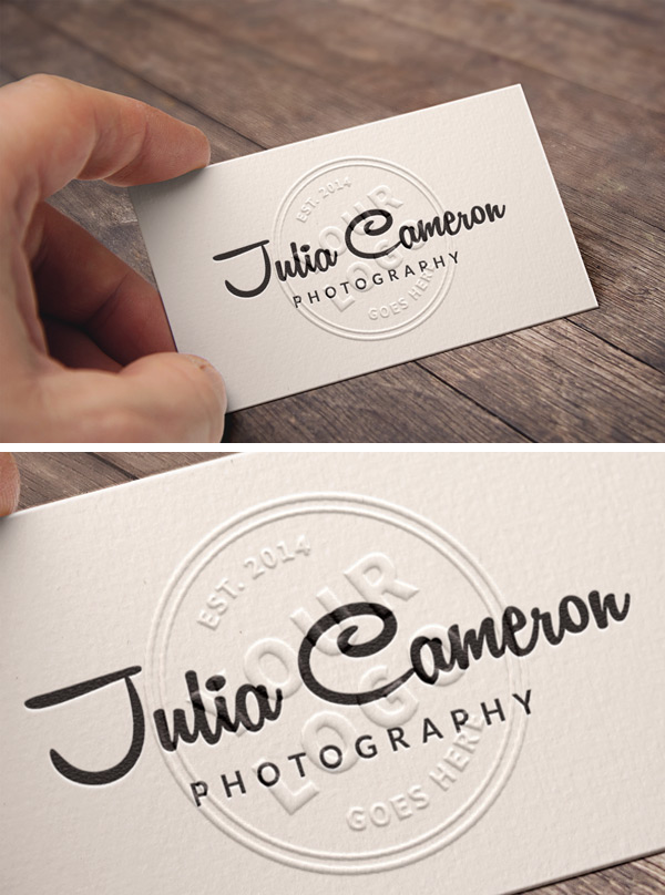 Embossed Business Card MockUp