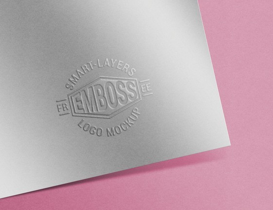 EMBOSSED PAPER LOGO MOCKUP PSD