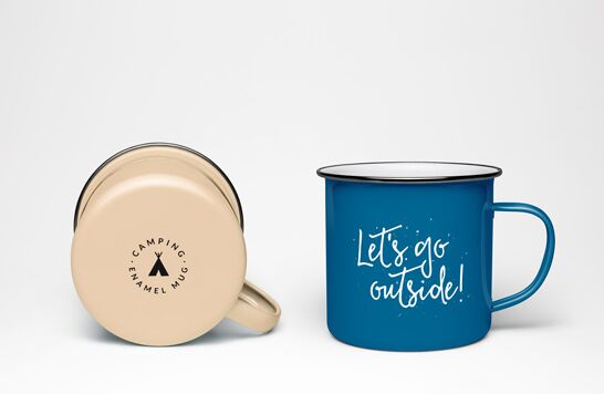 Enamel Mug PSD MockUp