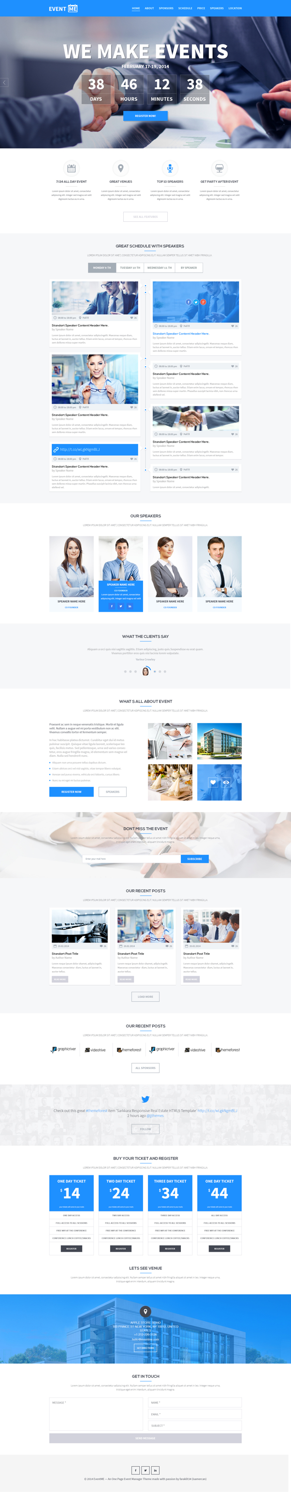 EventME - One Page Event Manager PSD Theme