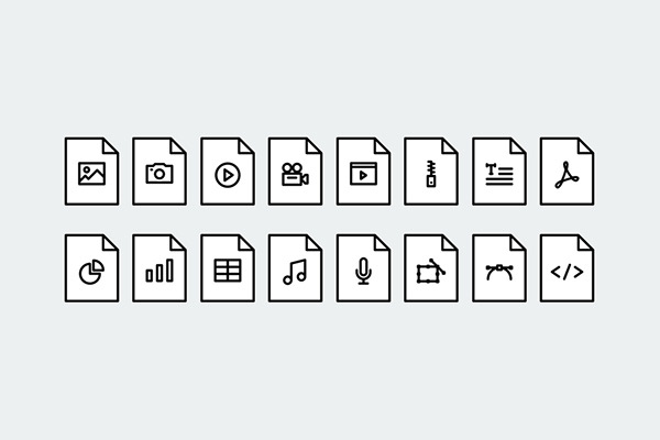 File Type Line Icons